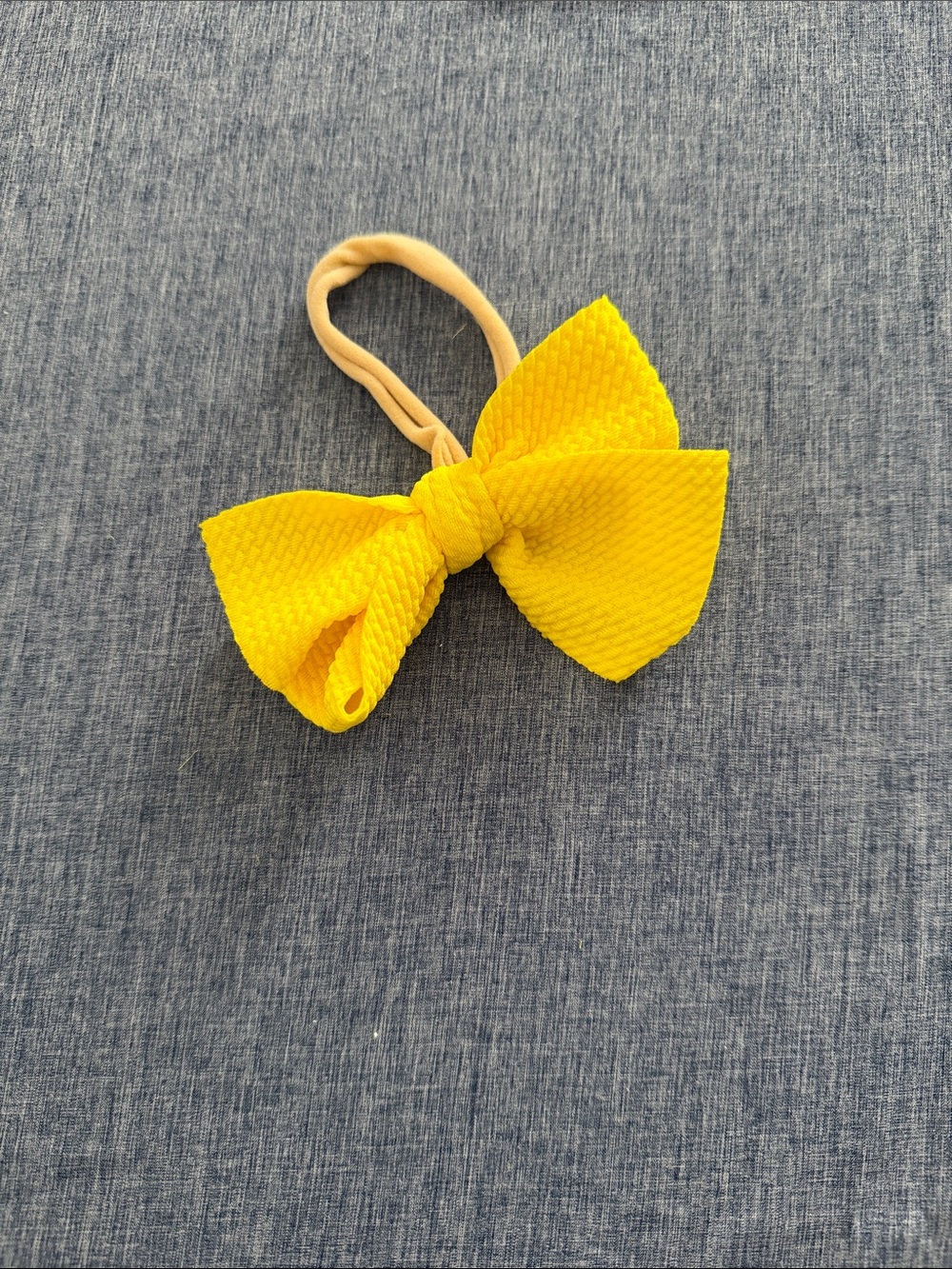 Yellow Bow Elastic Headband for Kids